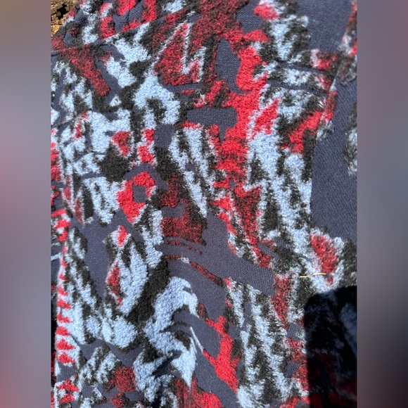 Lucky Brand Red Blue Floral Detail Cardigan Sweater with Long Sleeves - Picture 8 of 9